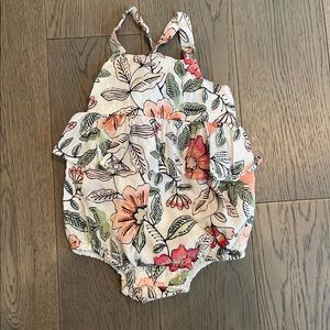 Old Navy tropical floral ruffle romper
